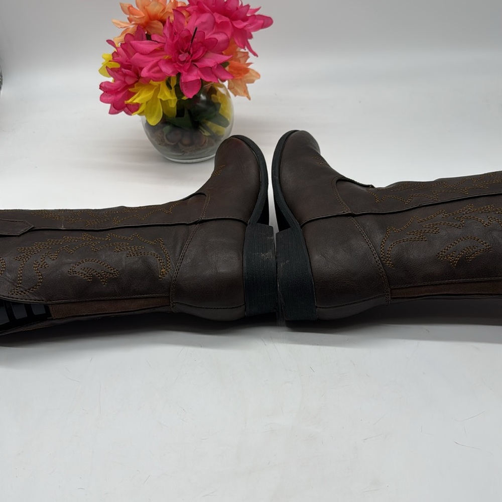 Dream Pairs Brown Cowboy Boots Size 5 COW7879 - Picture 4 of 6
